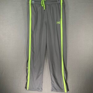 Under Armour Youth Track Pants YXL Gray Neon Athletic Joggers Training